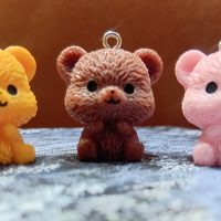فیگور سه بعدی آویز دار طرح خرس رنگ قهوه ای