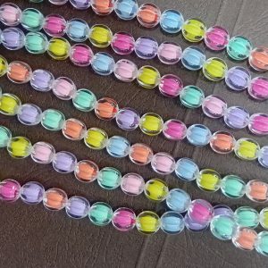 مهره آبرنگی شفاف گرد شیاردار